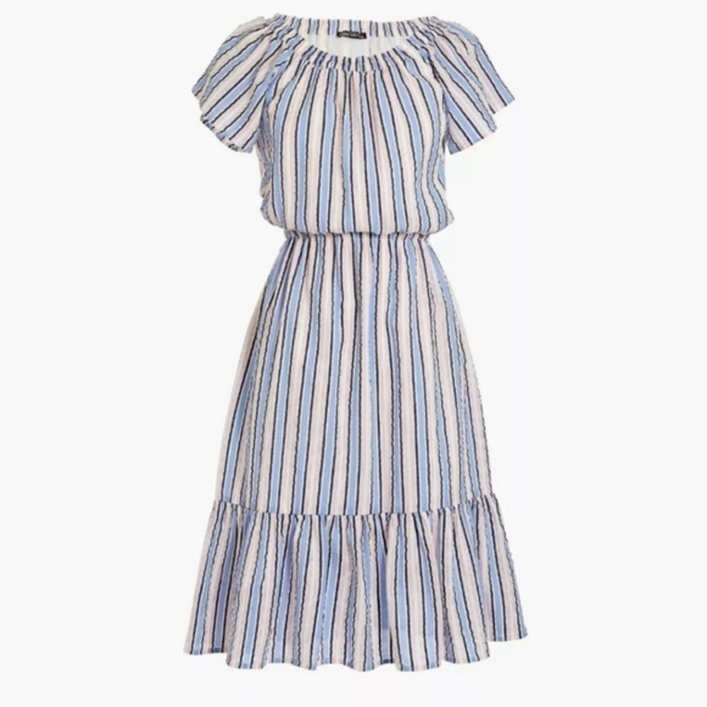 J. Crew Mercantile Off TheShoulder Striped Peasant Dress Size XS NWT - Picture 6 of 16